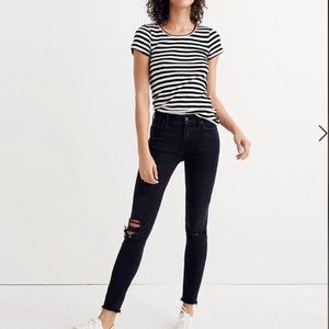 Madewell 9” High Rise Skinny Jeans- Black Sea